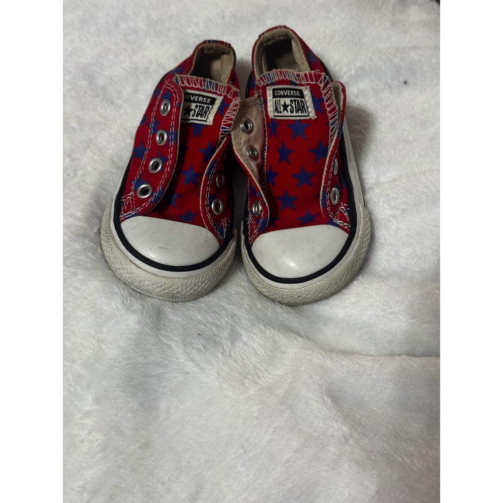Converse Chuck Taylor All Star Infant Size 5 Red Blue Stars Sneakers 763071F
